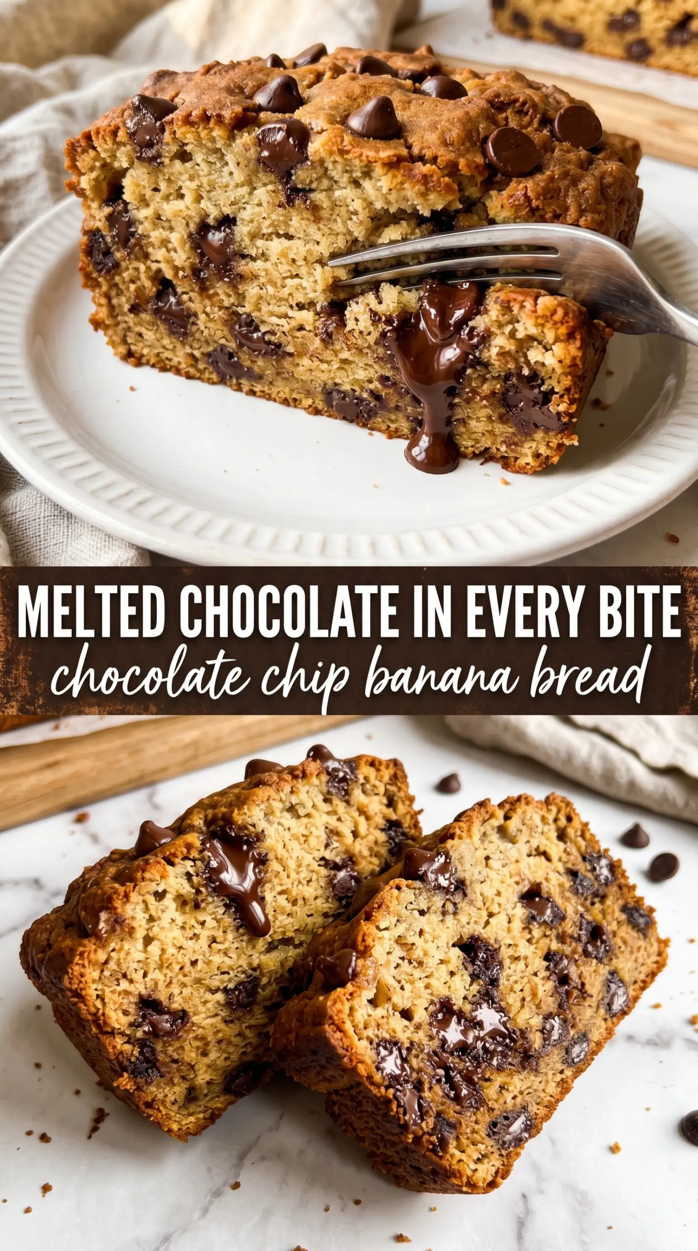 Chocolate chip banana bread moist chocolatey loaf