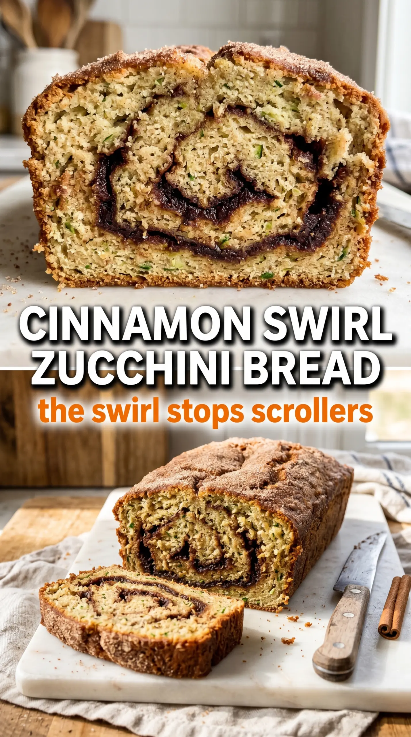 Cinnamon swirl zucchini bread tender spiced loaf