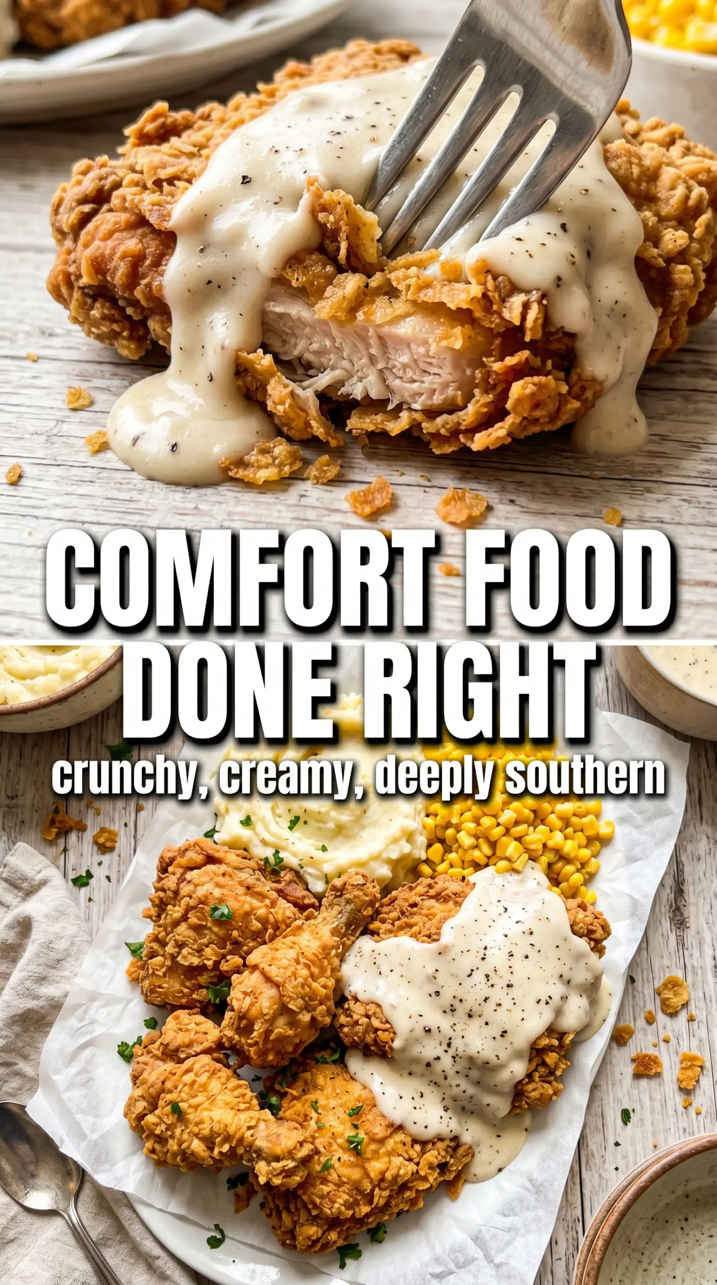 Country Fried Chicken crispy golden gravy