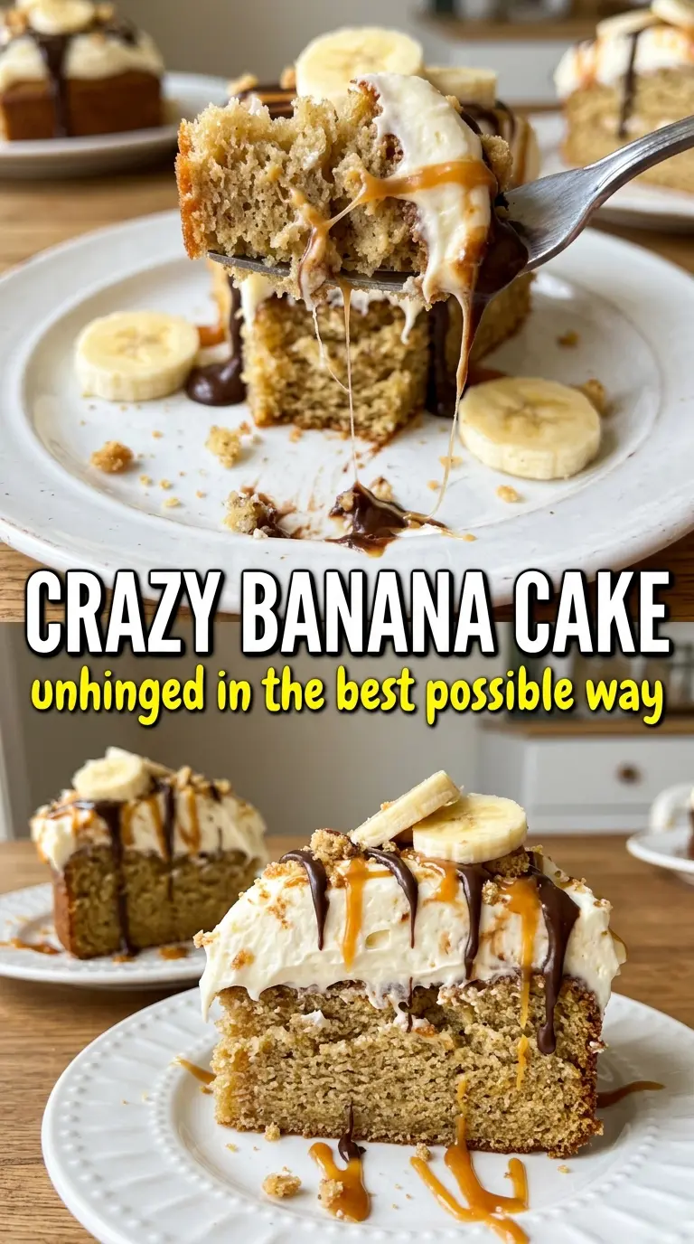 Crazy Banana Cake chocolate glaze soft crumb