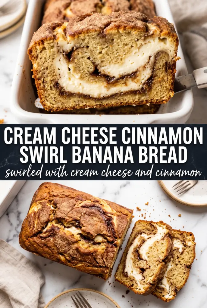 Cream Cheese Cinnamon Swirl Banana Bread