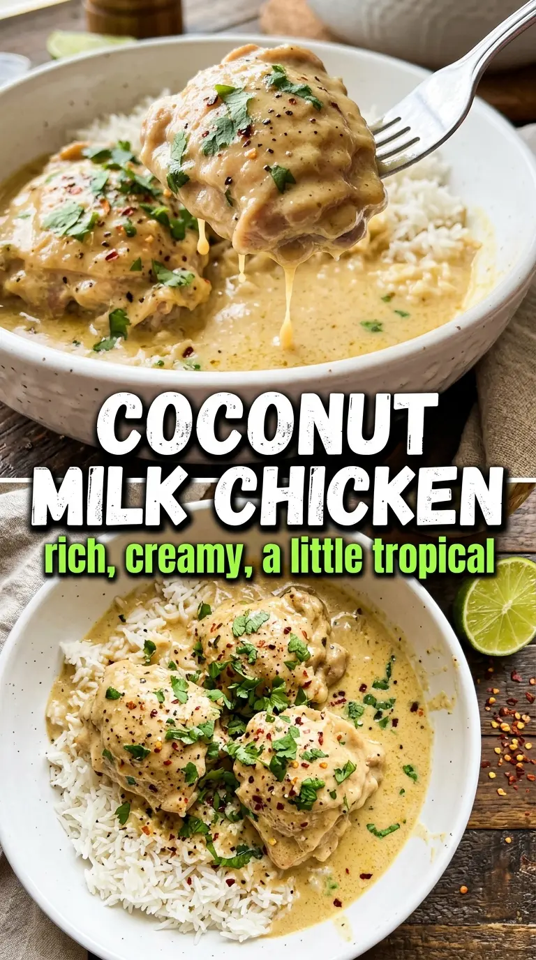 Creamy Coconut Milk Chicken golden coconut sauce cilantro