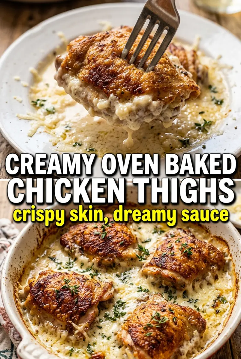 Creamy Oven Baked Chicken Thighs