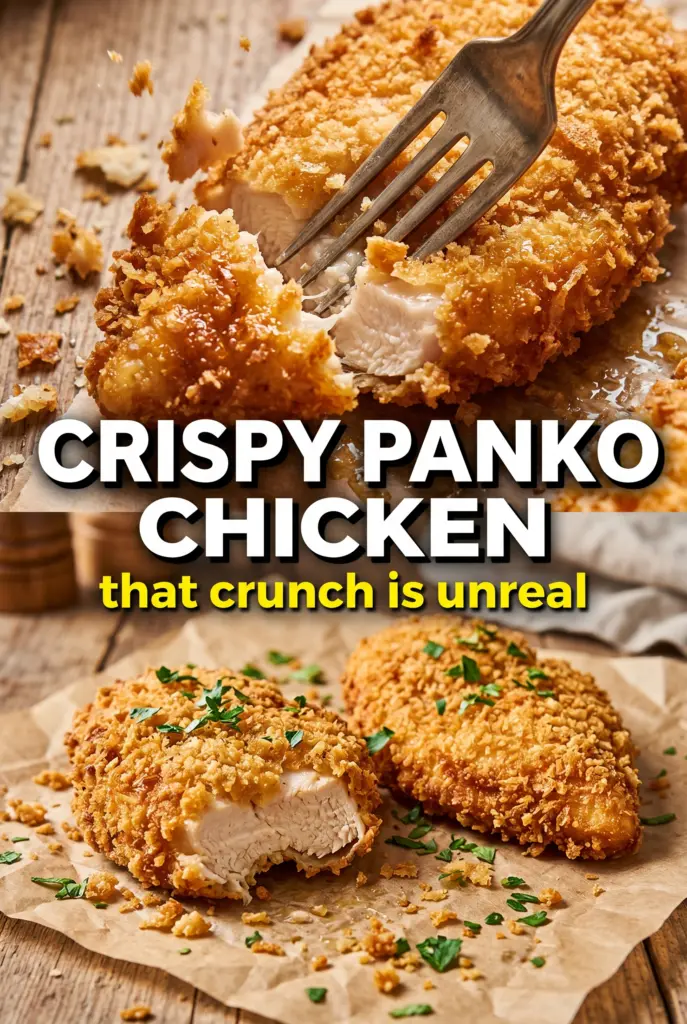 Crispy Panko Crusted Chicken Breasts