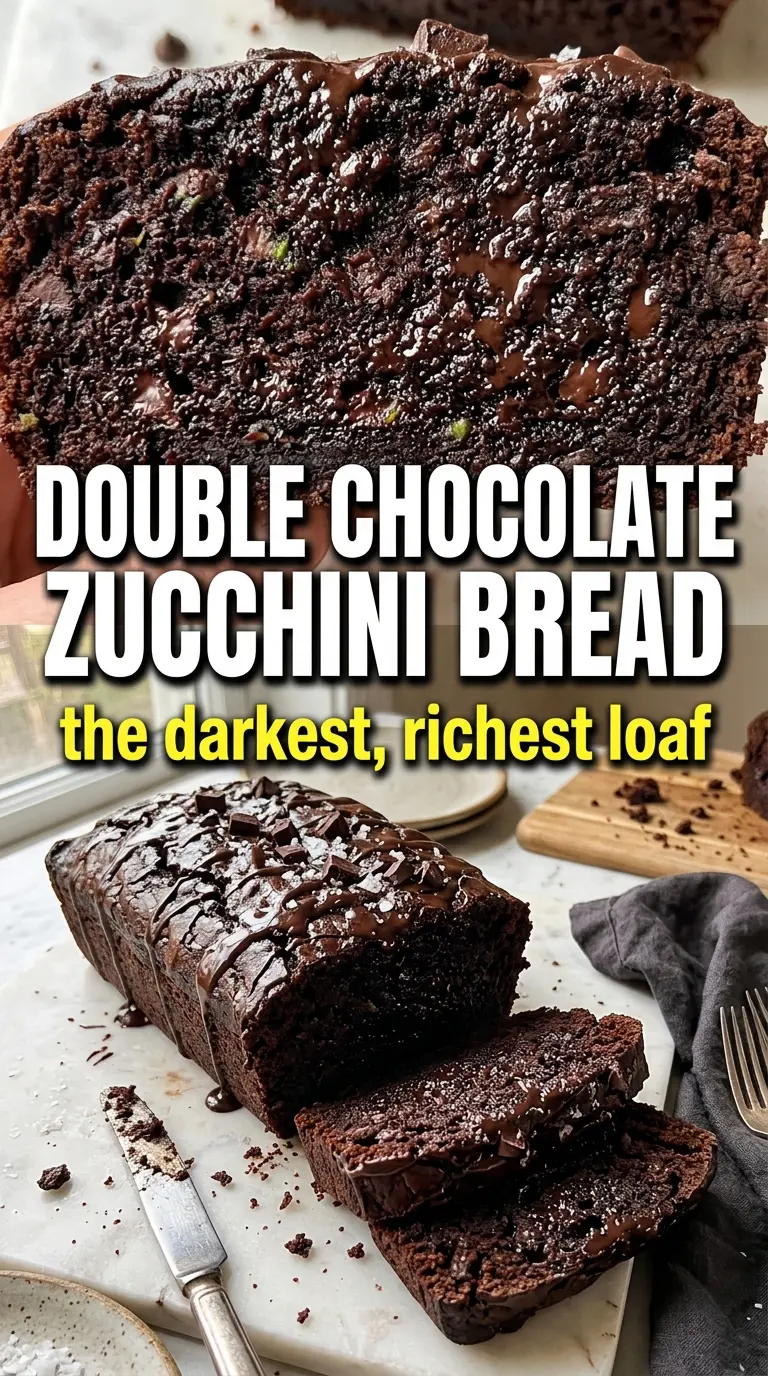 Double Chocolate Zucchini Bread dark fudgy chocolate chip