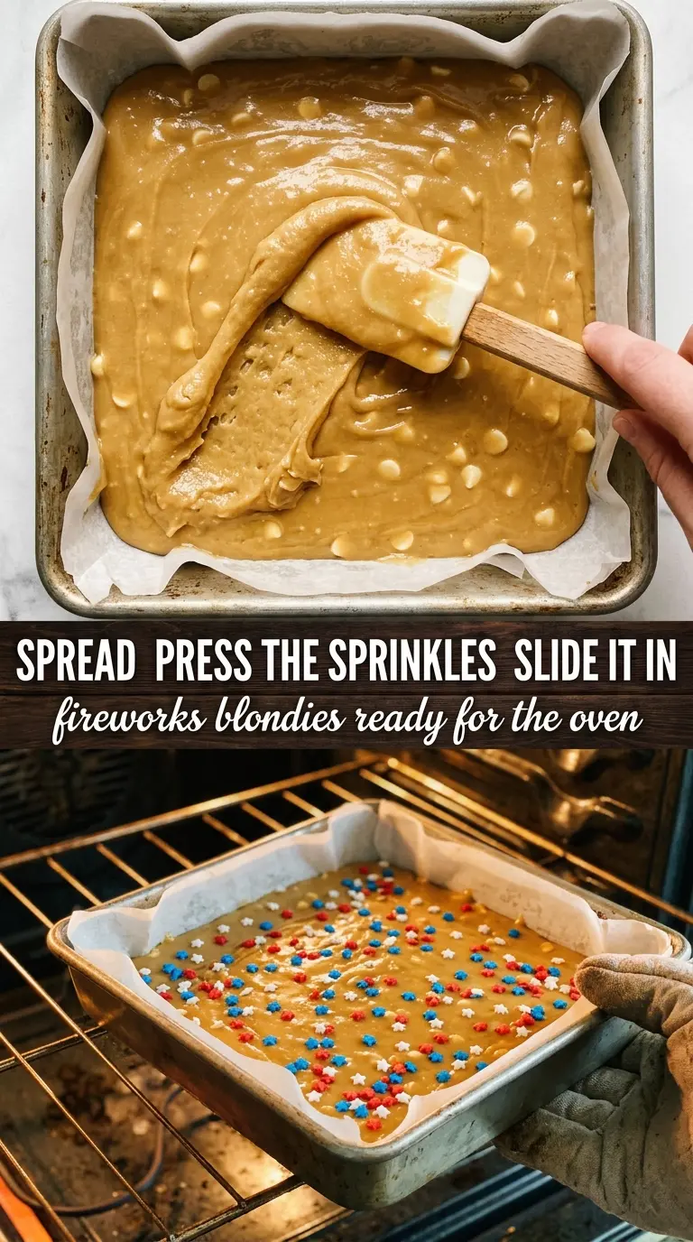 Fireworks Blondies chewy sprinkle-packed