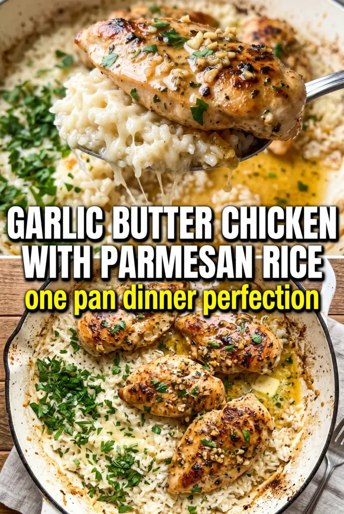 Garlic Butter Chicken with Parmesan Rice