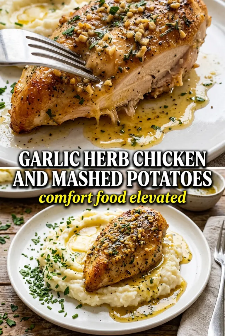 Garlic Herb Chicken Breast with Mashed Potatoes