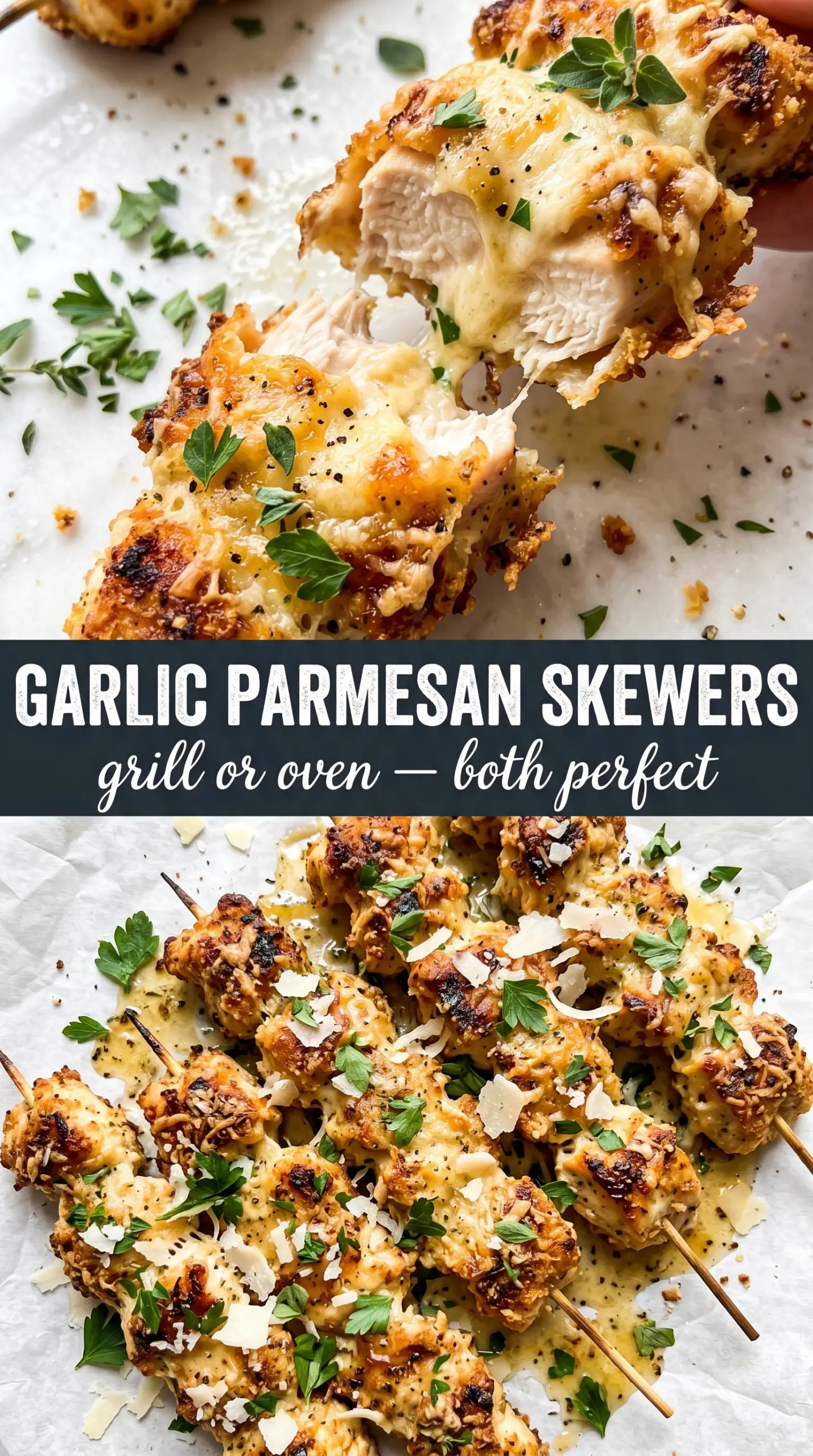 Garlic Parmesan Chicken Skewers golden grilled savory