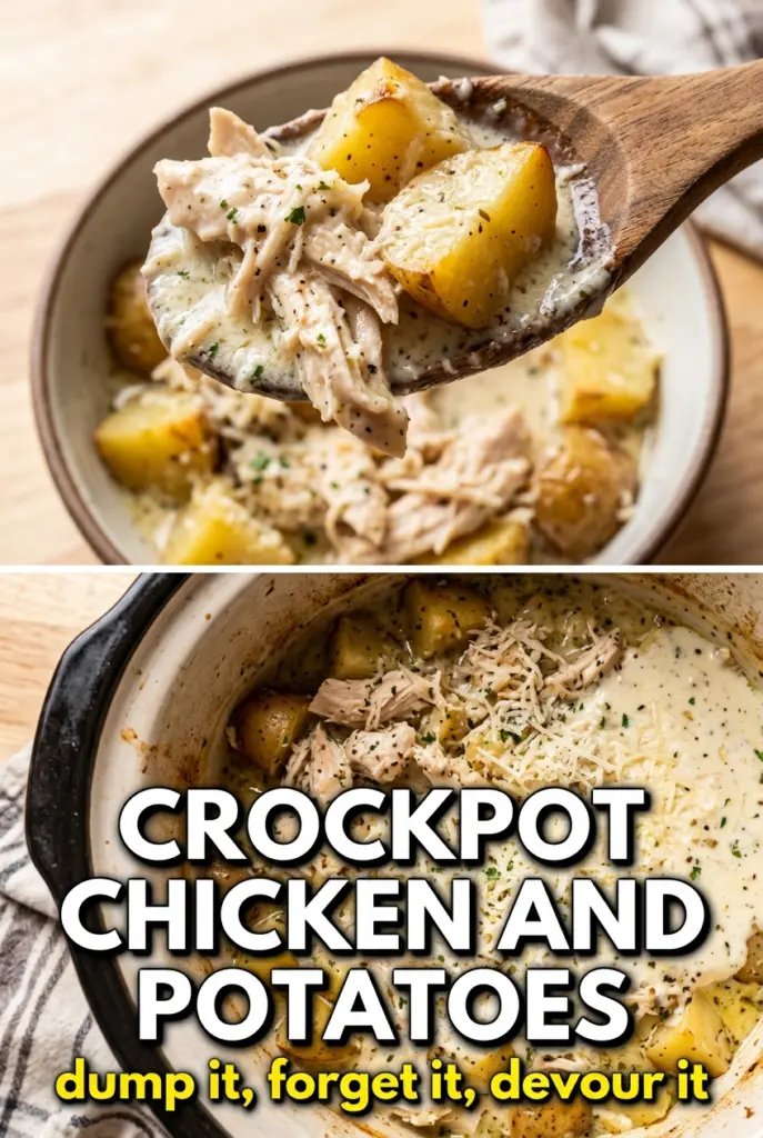 Garlic Parmesan Crockpot Chicken and Potatoes