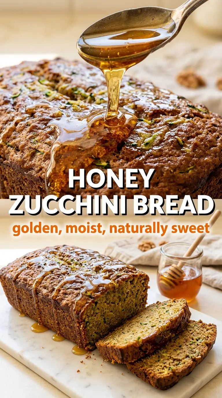 Honey zucchini bread golden glaze tender crumb
