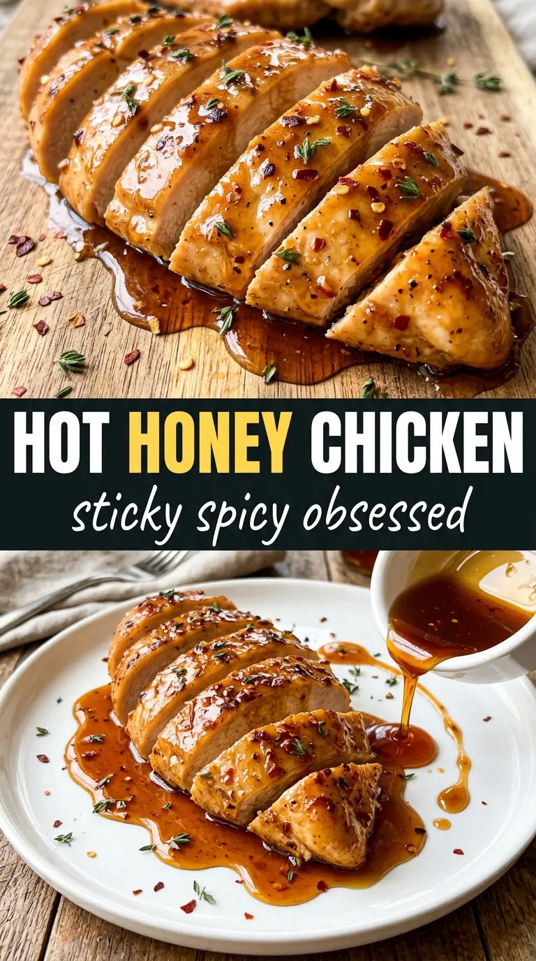 hot honey baked chicken breasts sticky glaze spicy chicken