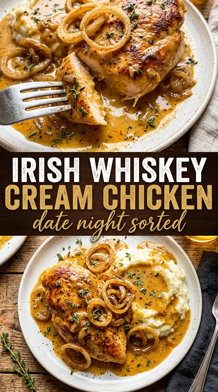 Irish Chicken in Whiskey Cream Sauce creamy mushrooms