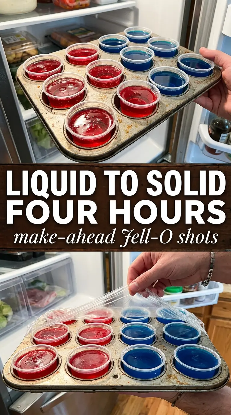 Jell-O shots red white blue layered