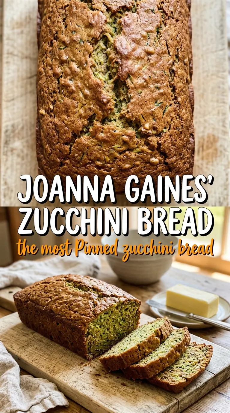 Joanna Gaines zucchini bread moist loaf, golden crust, domed top