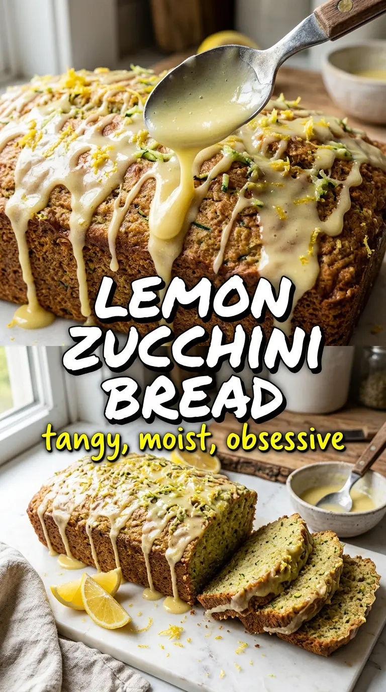 Lemon zucchini bread moist glazed loaf