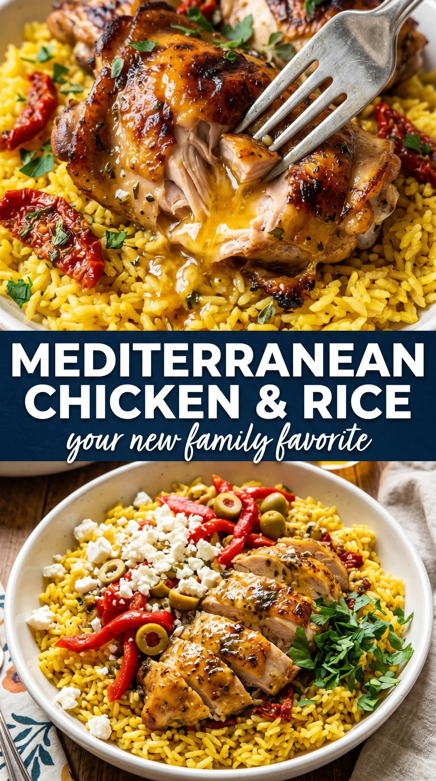 Mediterranean Chicken and Rice golden lemony one-pan