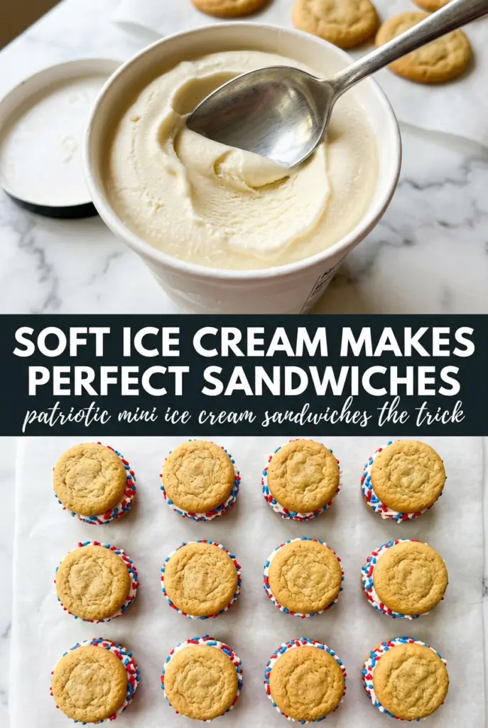 Patriotic Mini Ice Cream Sandwiches