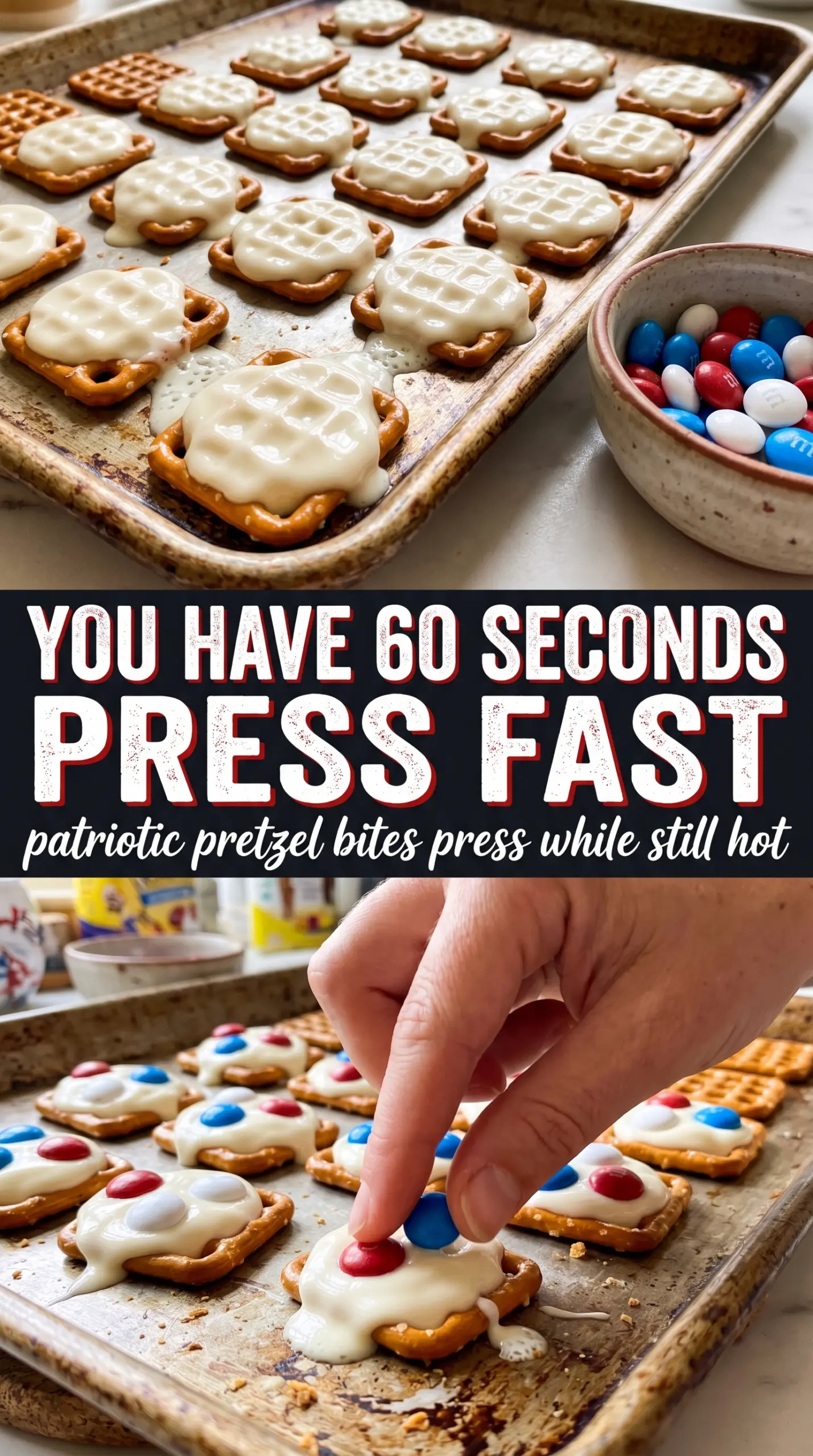 Patriotic Pretzel Bites red white blue festive
