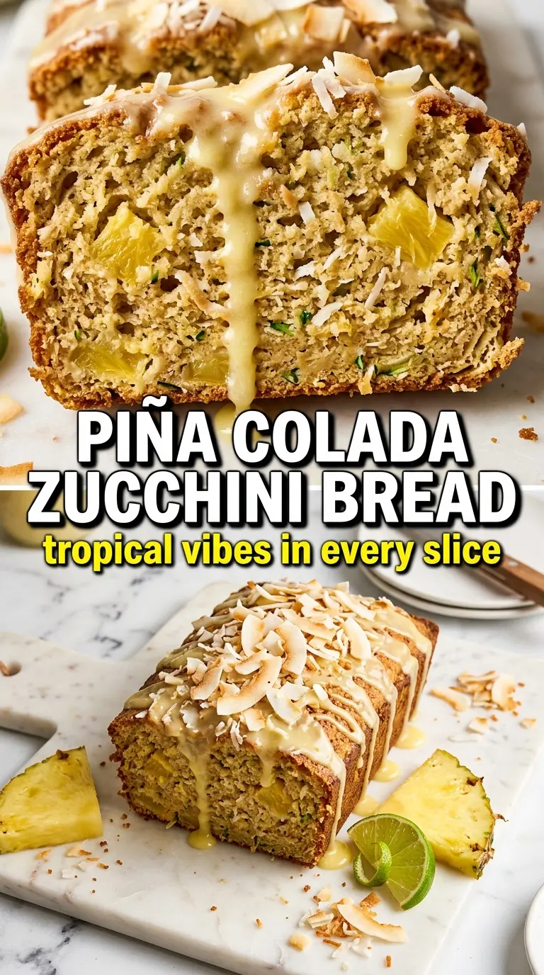 Piña Colada Zucchini Bread tropical coconut pineapple