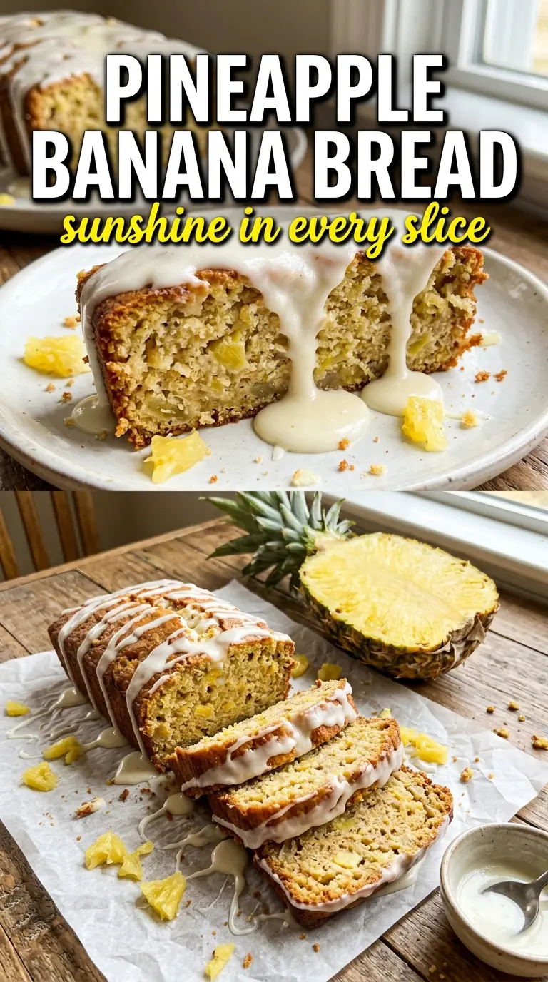 Pineapple Banana Bread golden tropical bread