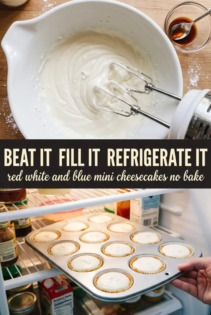 Red, White and Blue Mini Cheesecakes