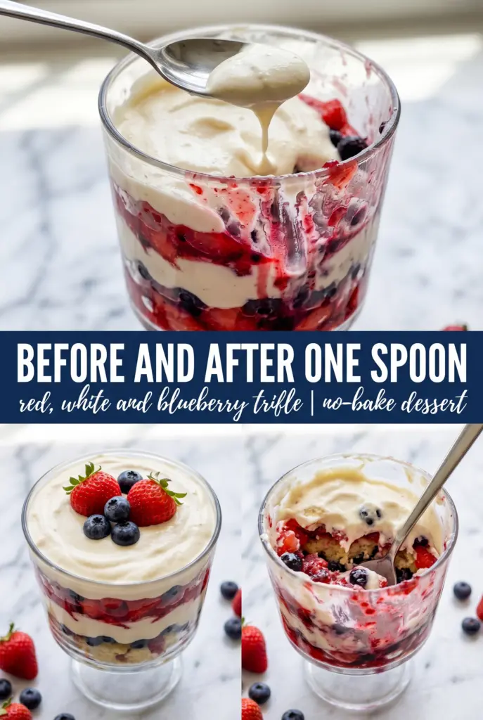 Red, White and Blueberry Trifle