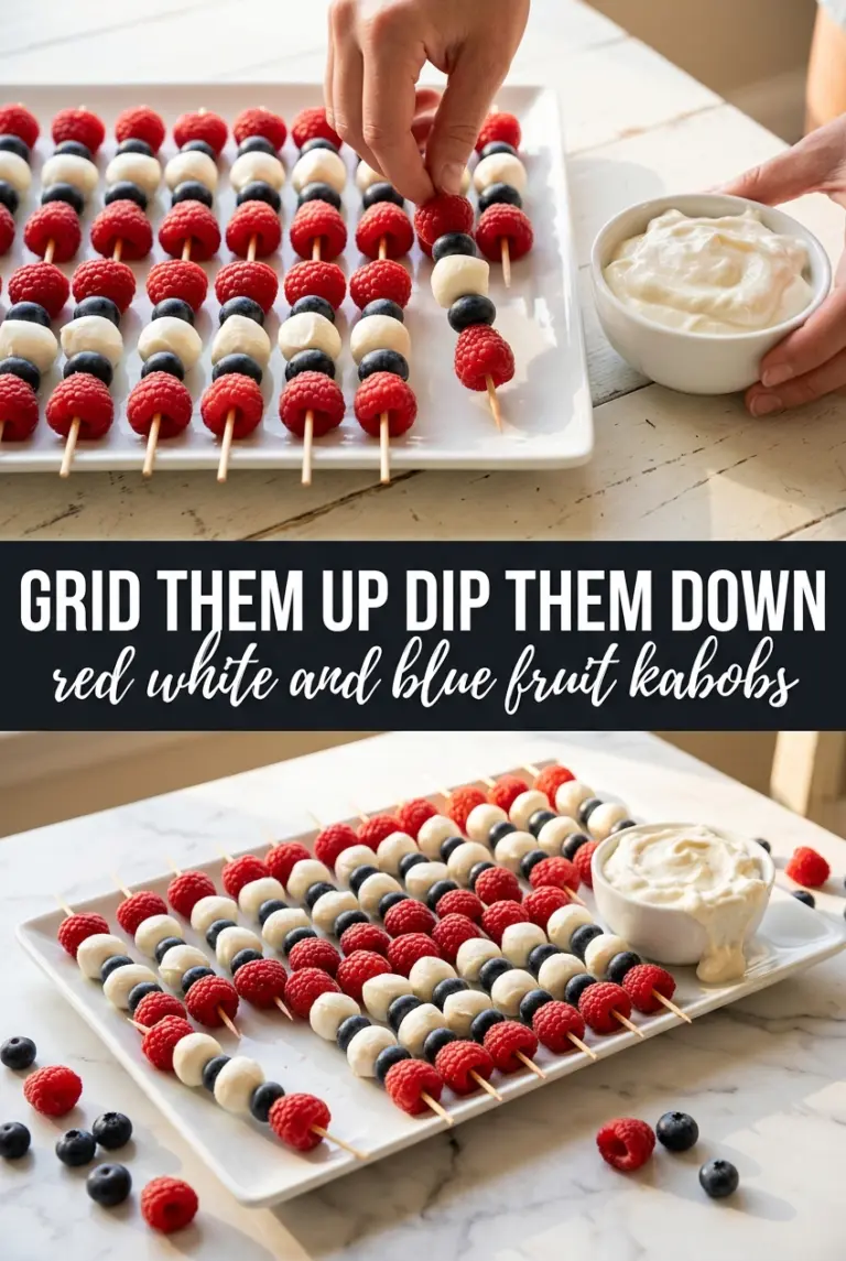 Red, White & Blue Fruit Kabobs