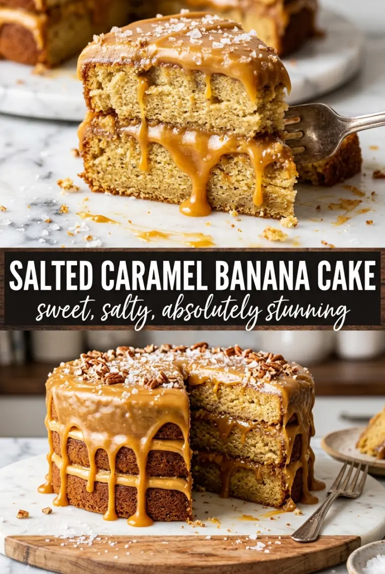 Salted Caramel Banana Cake
