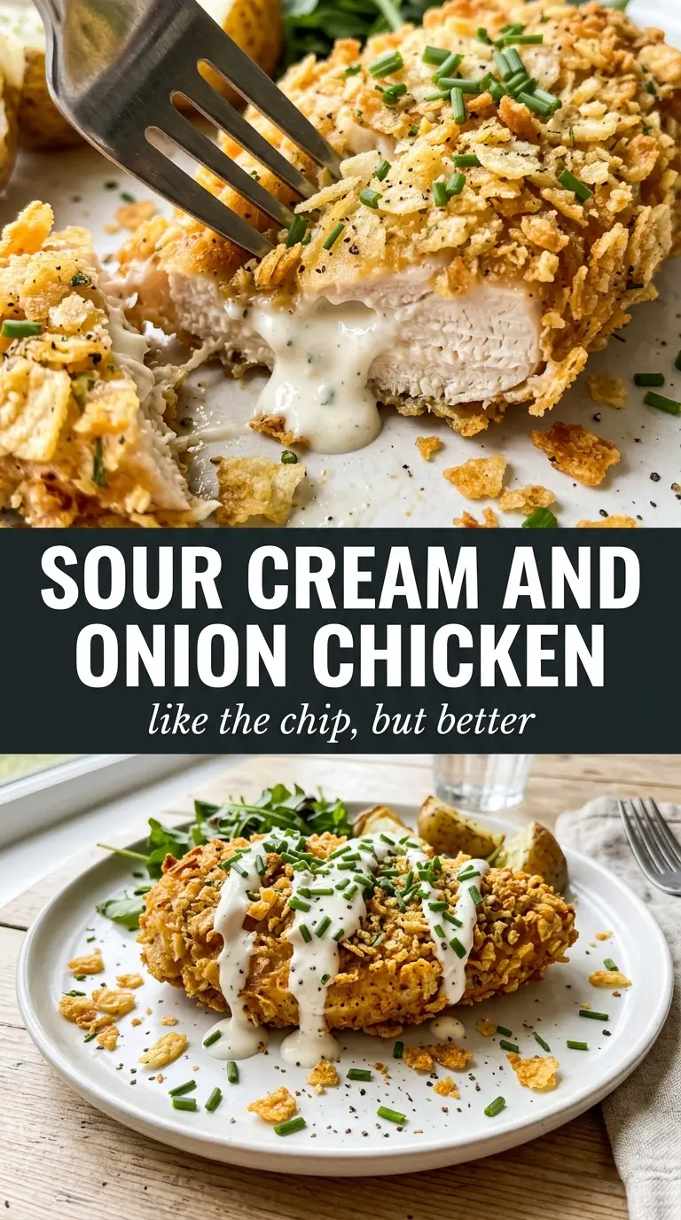Sour Cream and Onion Chicken creamy crispy golden
