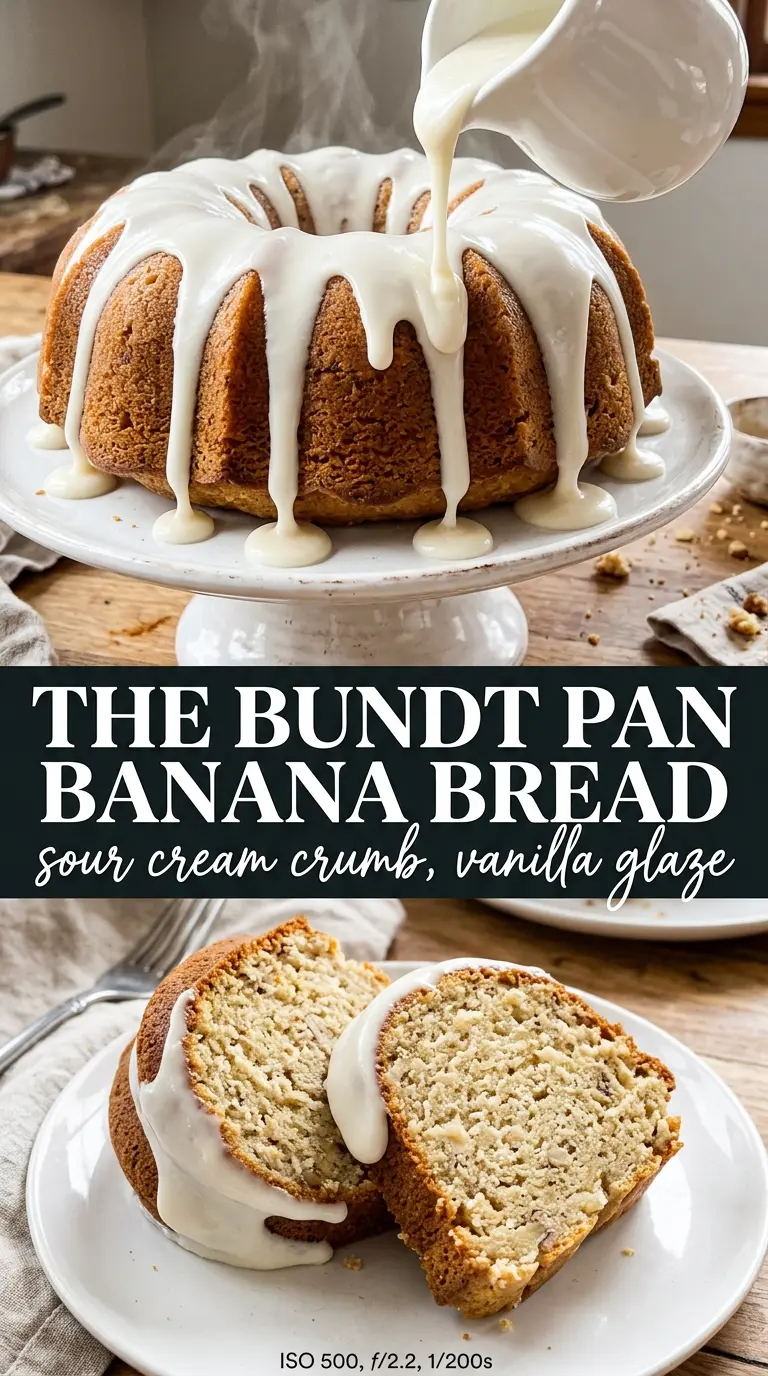 Sour Cream Banana Bread Bundt Pan moist glazed