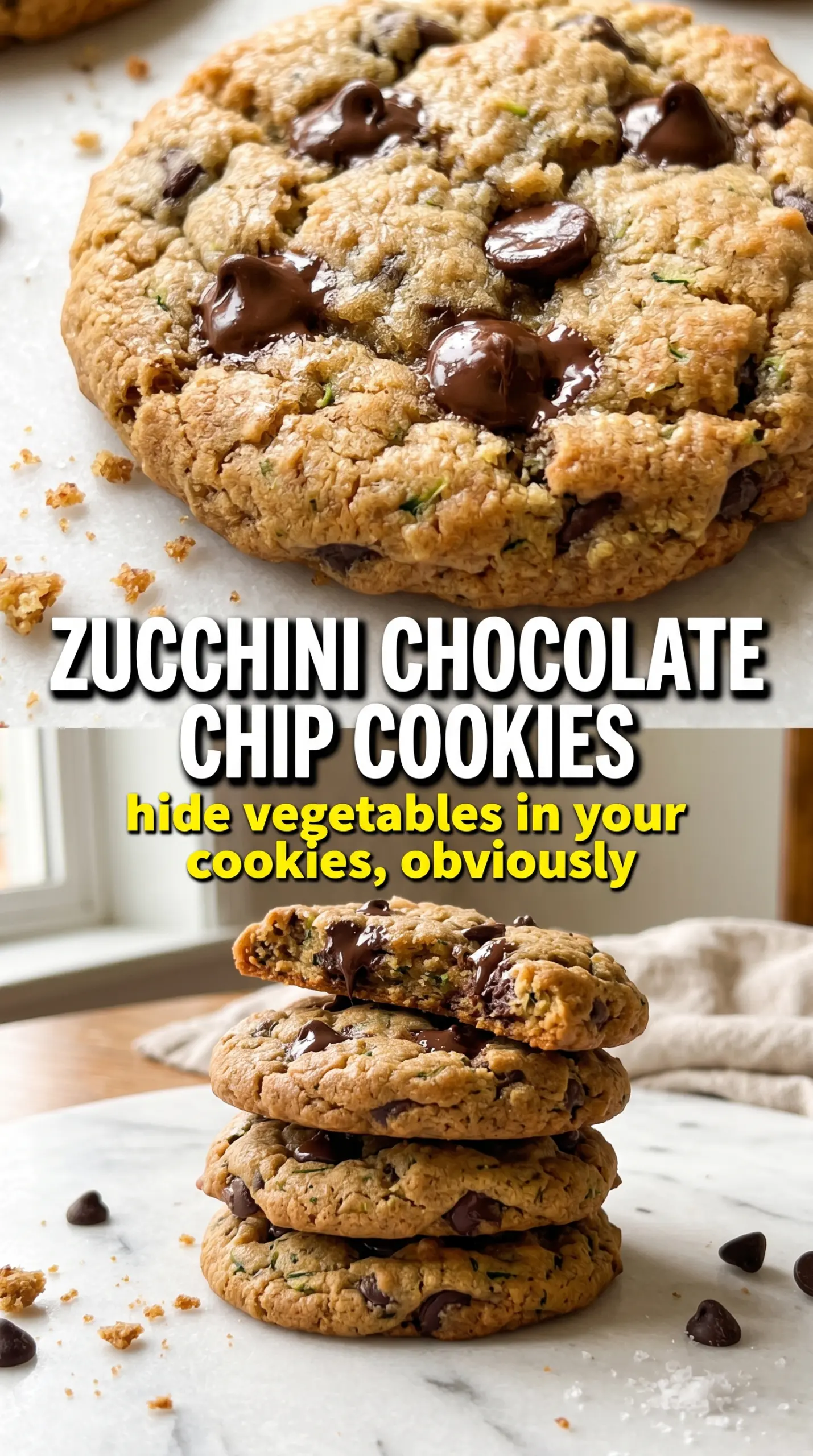 Zucchini chocolate chip cookies soft pillowy