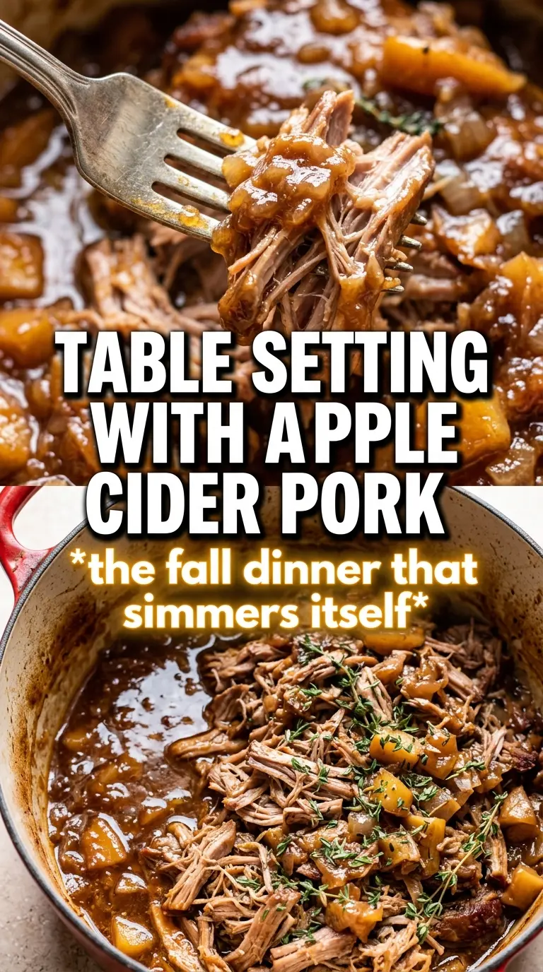 Apple Cider Braised Pork Shoulder caramelized apples, tender pork, Dutch oven