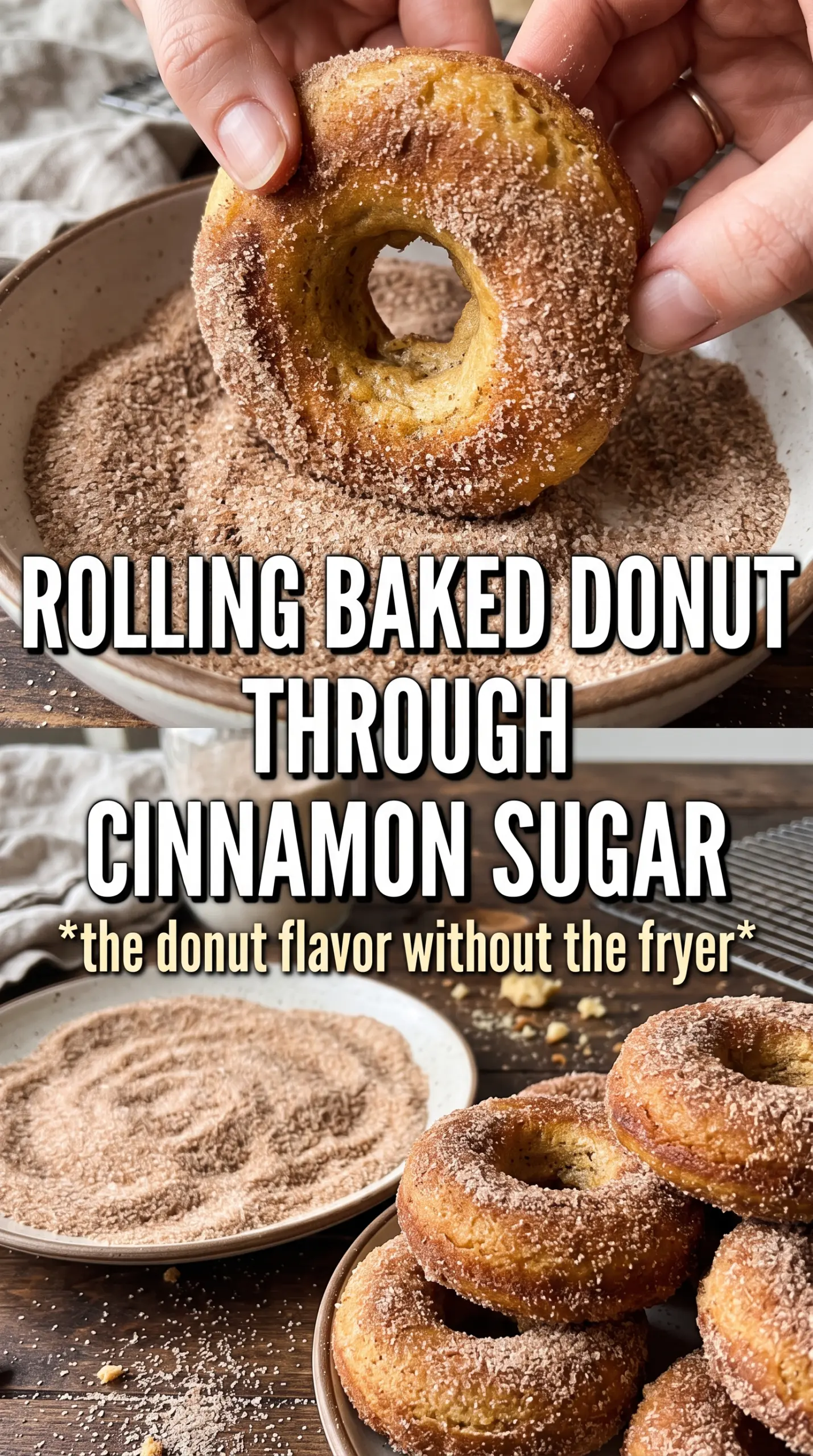 Baked apple cider donuts golden cinnamon-sugar