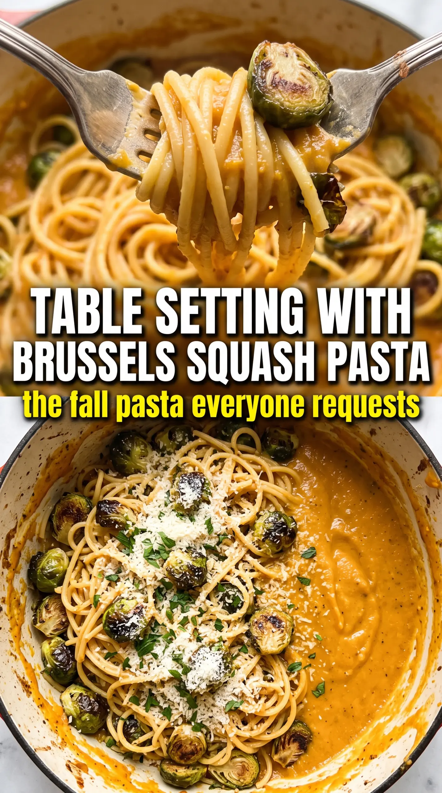 Brussels sprouts and butternut squash pasta roasted savory caramelized
