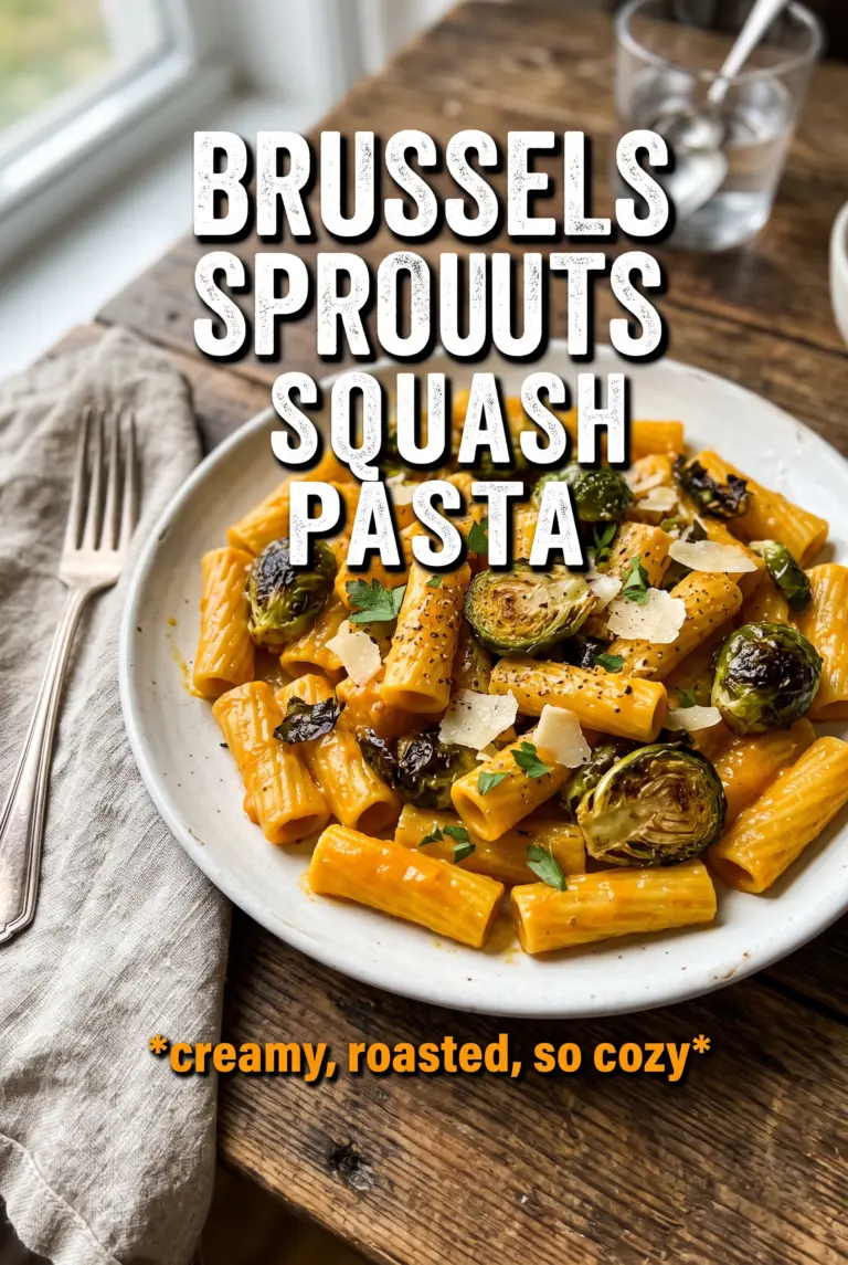 Brussels Sprouts and Butternut Squash Pasta