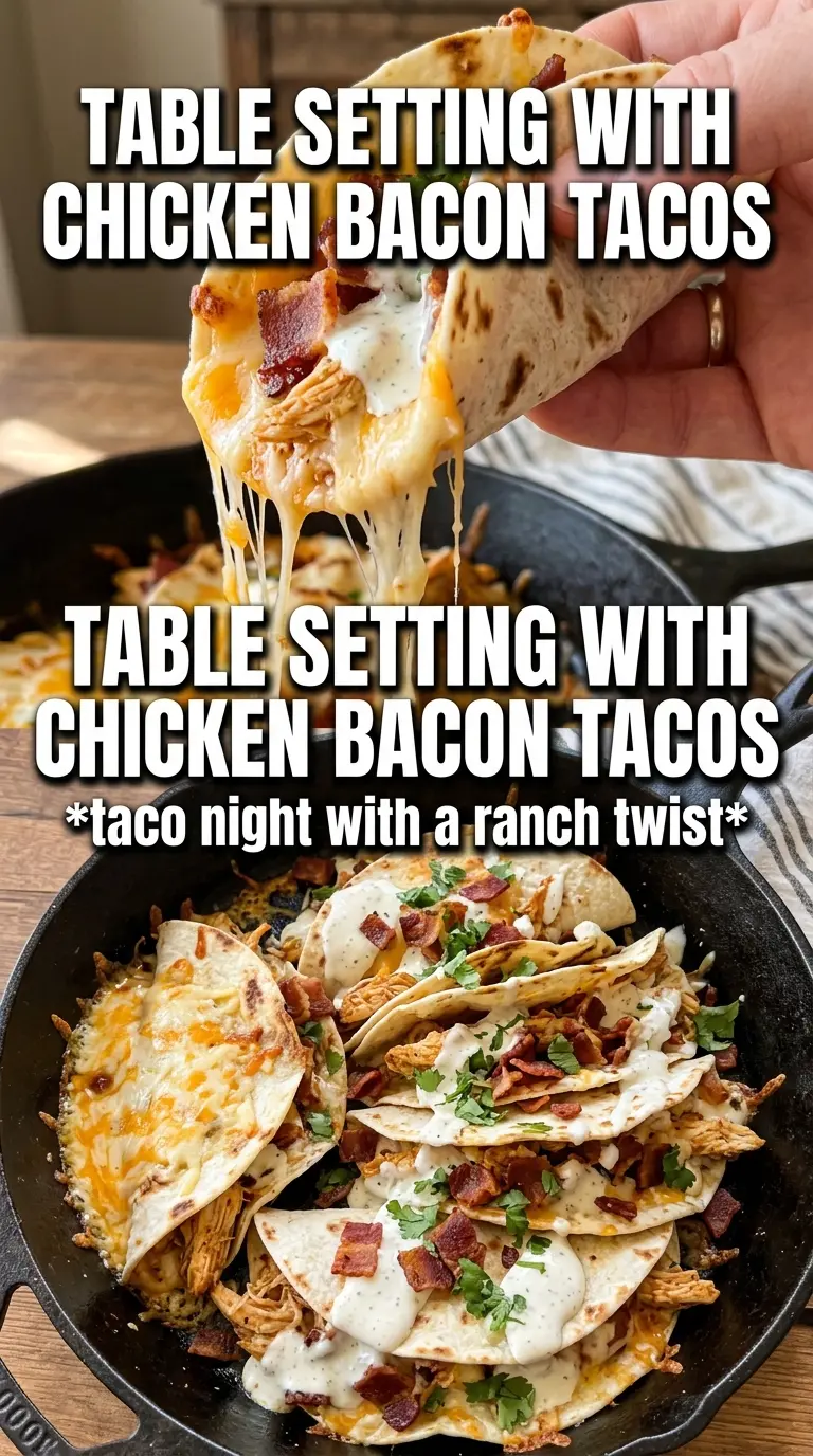 Cheesy Chicken Bacon Ranch Tacos crispy ranch-filled