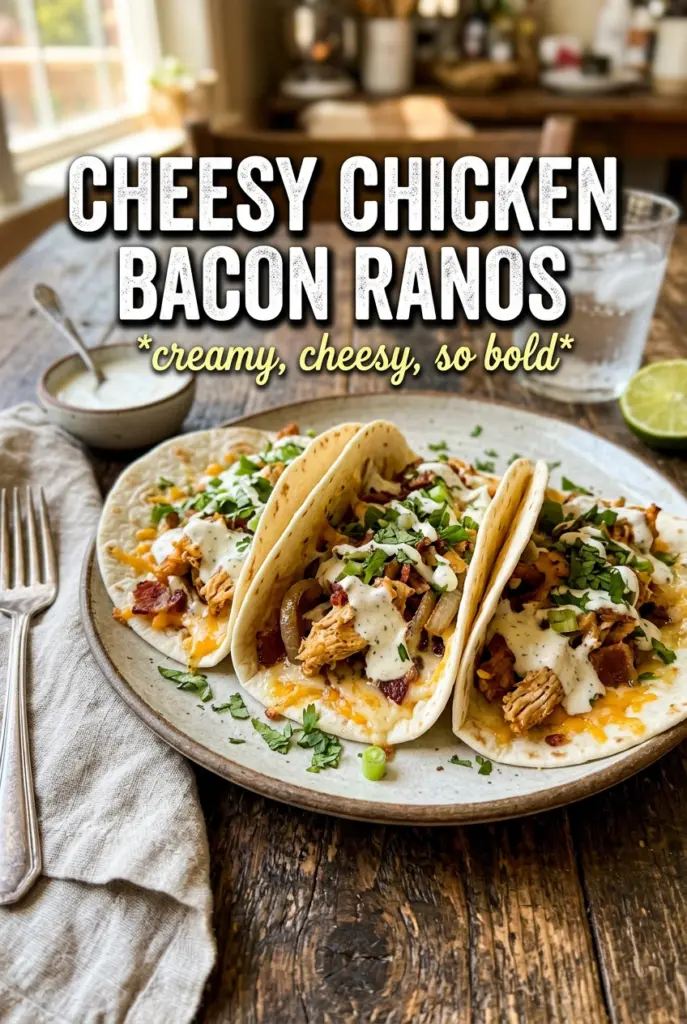 Cheesy Chicken Bacon Ranch Tacos