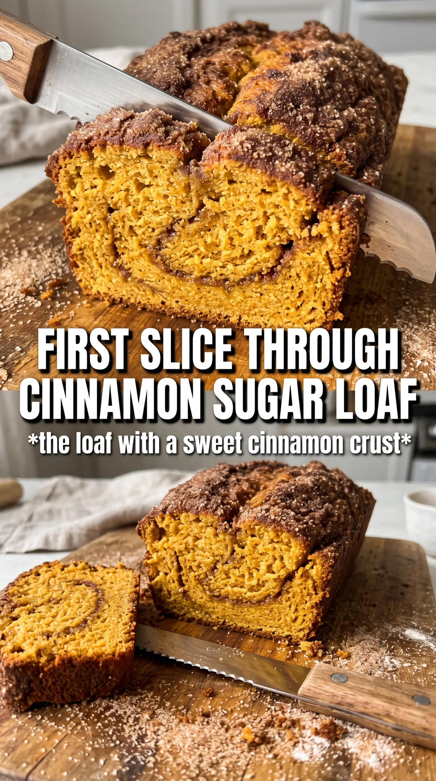 Cinnamon Sugar Pumpkin Bread golden crust moist swirl