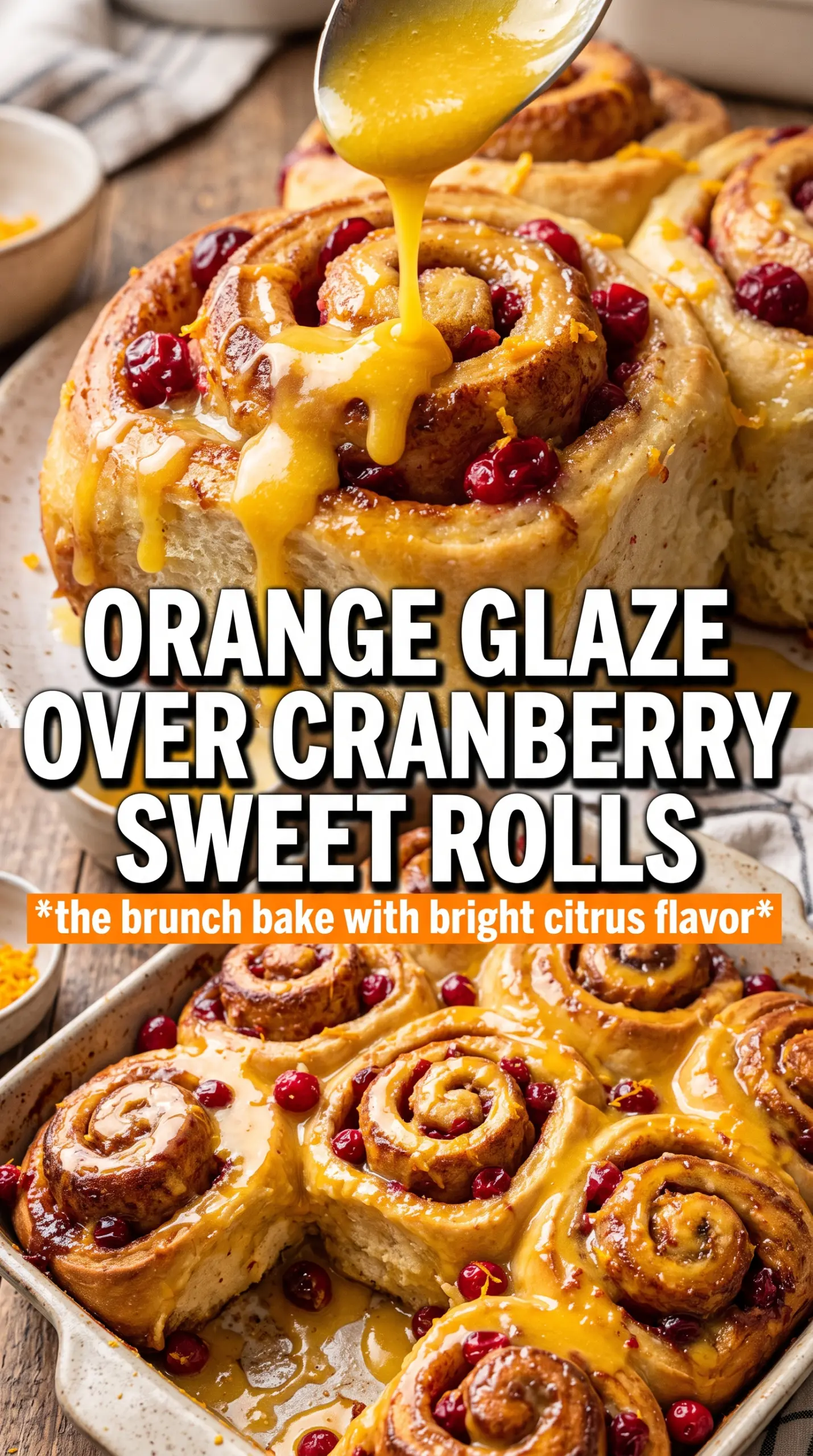 Cranberry Orange Sweet Rolls tart citrus glaze