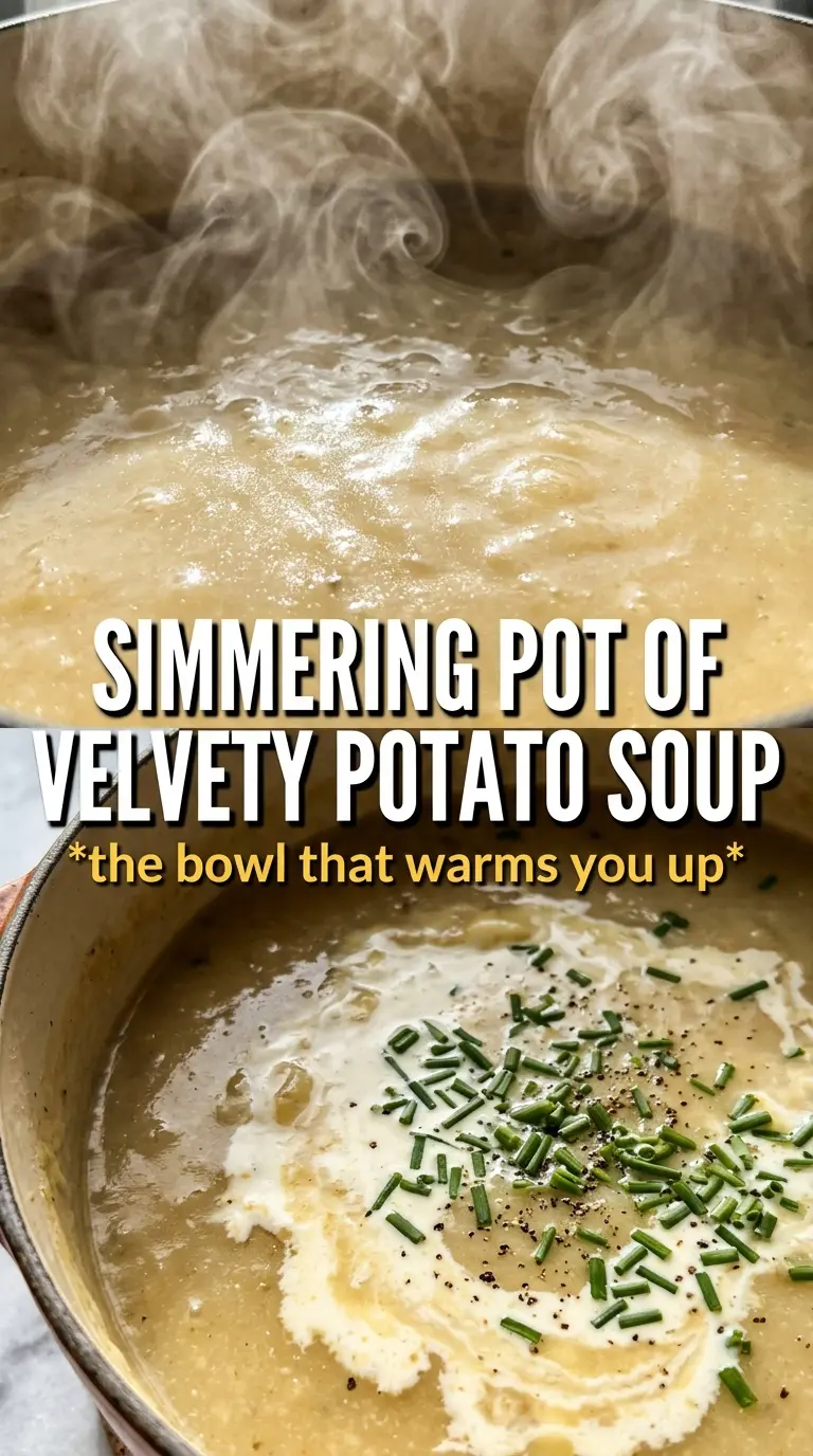 Creamy Potato Soup silky smooth, cheesy, chive-topped