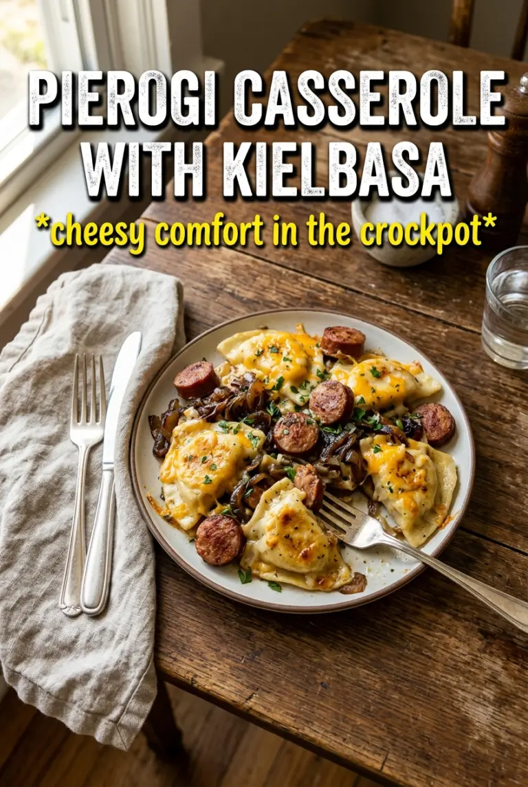 Crockpot Pierogi Casserole With Kielbasa
