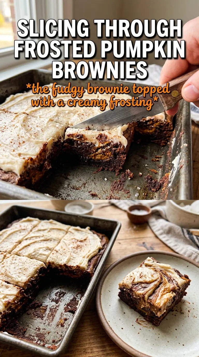Frosted Pumpkin Brownies fudgy pumpkin cream cheese caramel
