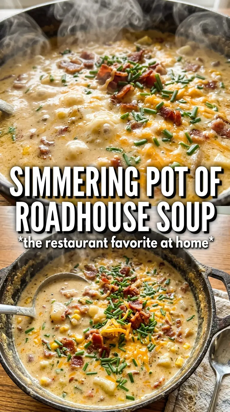 Logan's Roadhouse potato soup creamy bacon cheddar