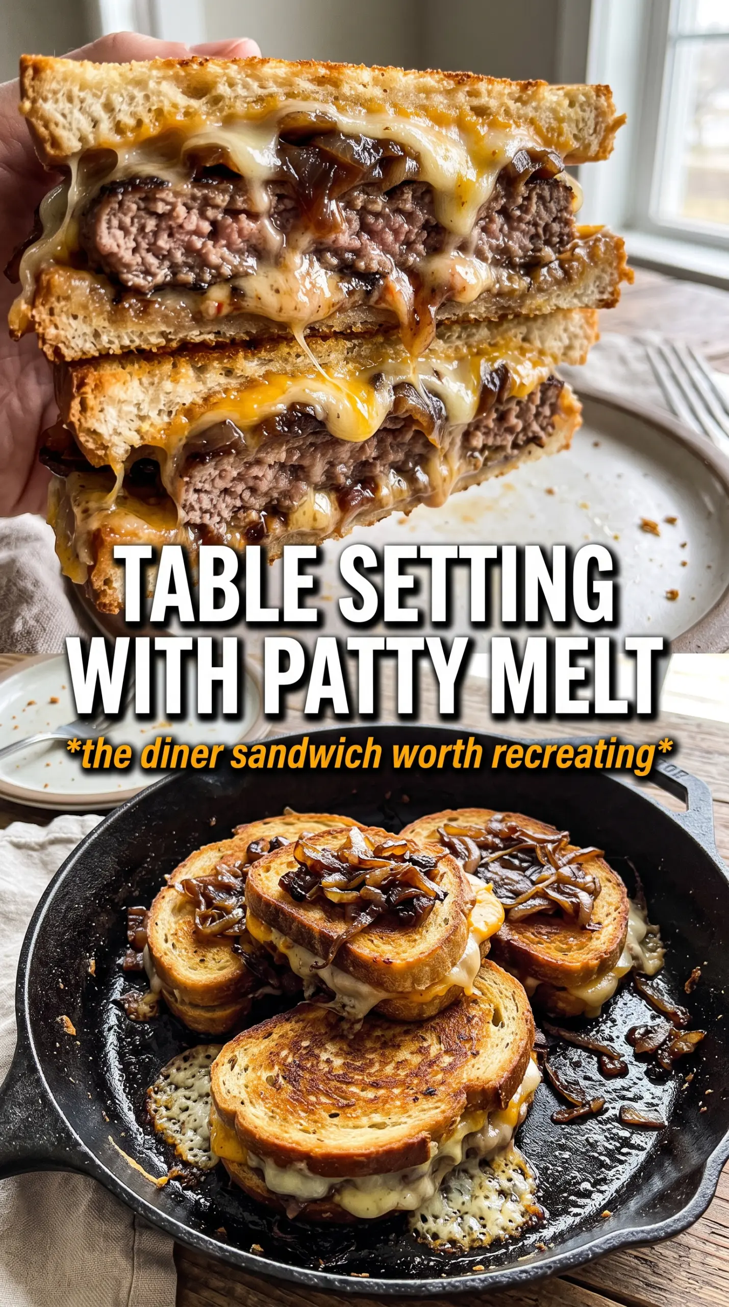 Patty melt golden rye melted cheese