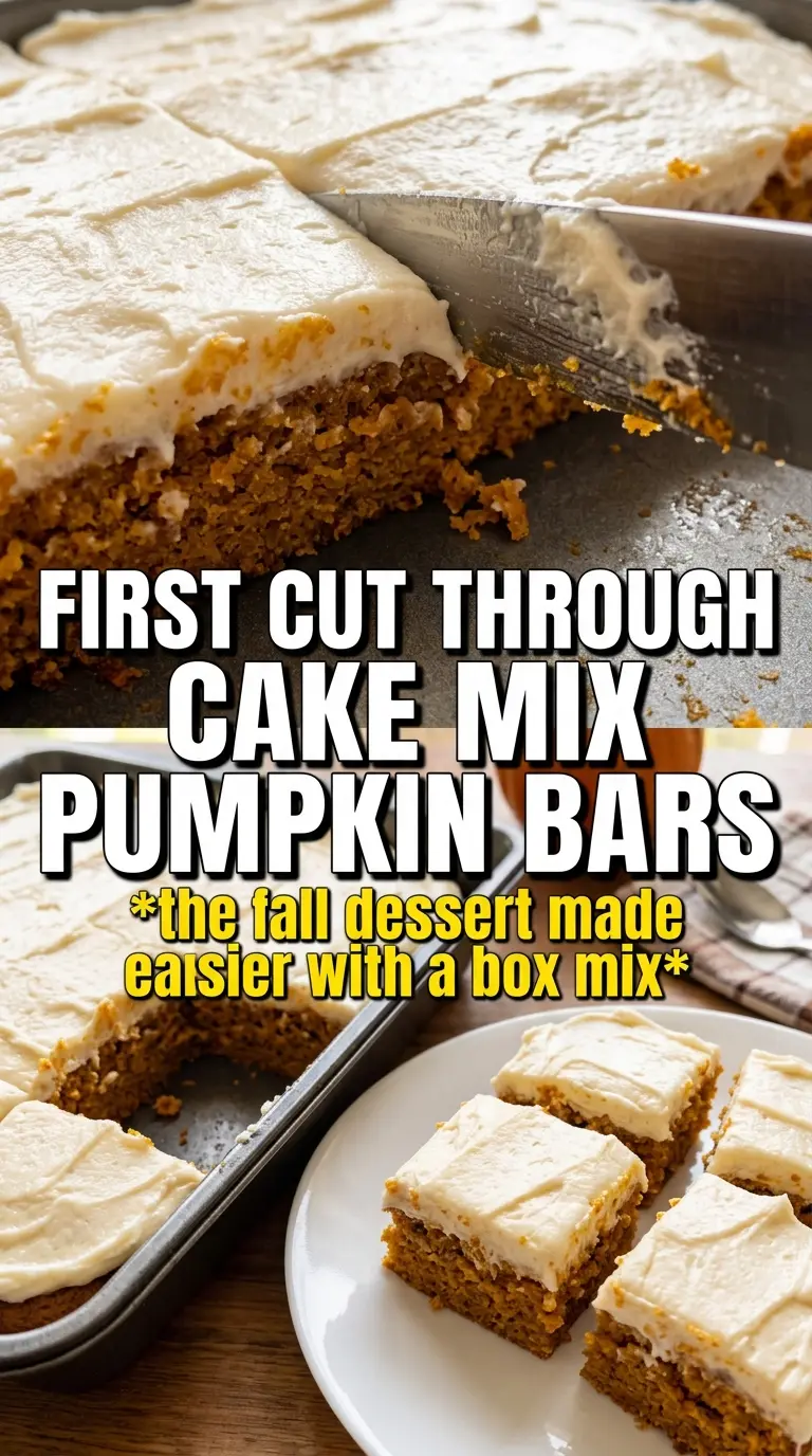 Pumpkin Bars With Cake Mix creamy frosted bars
