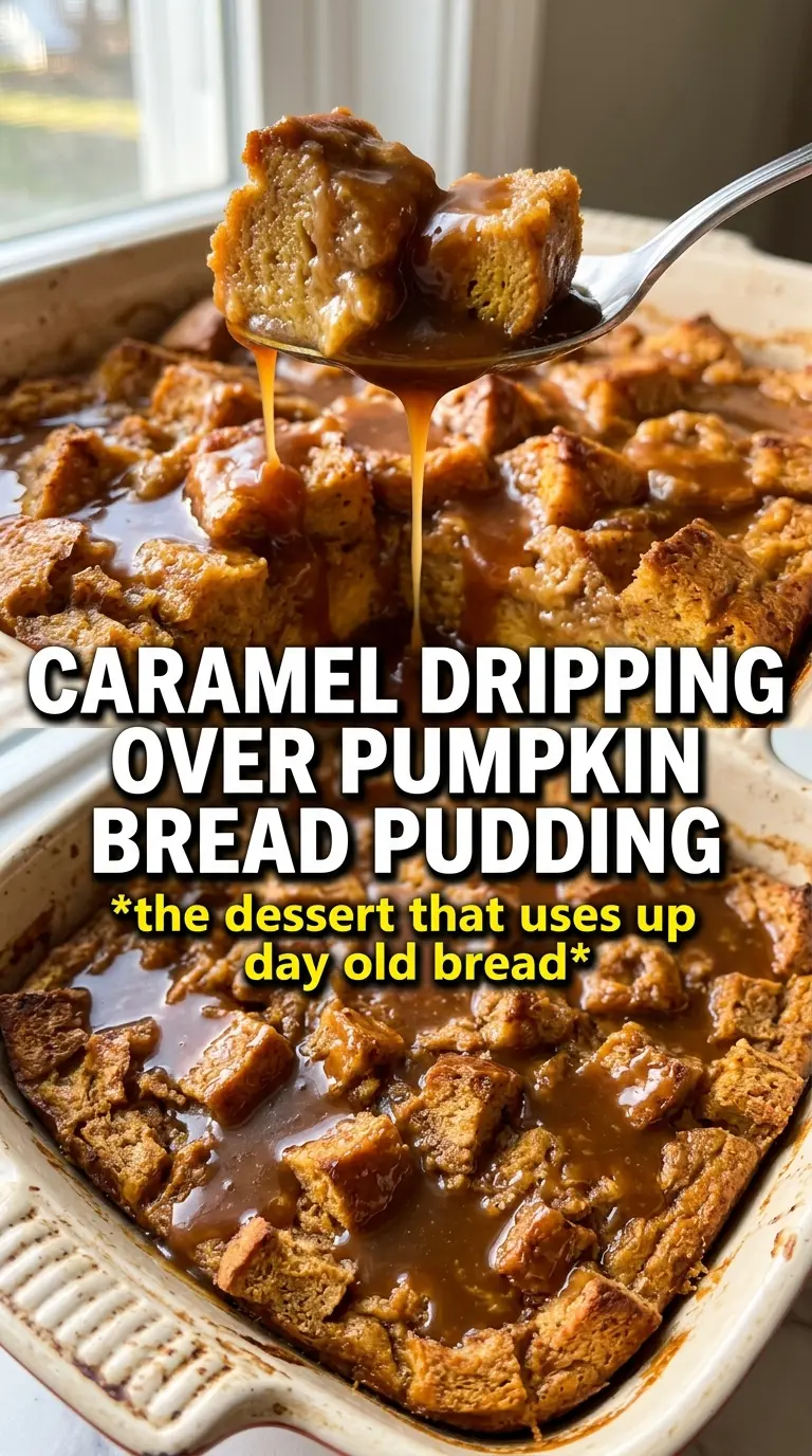 Pumpkin Bread Pudding creamy caramelized