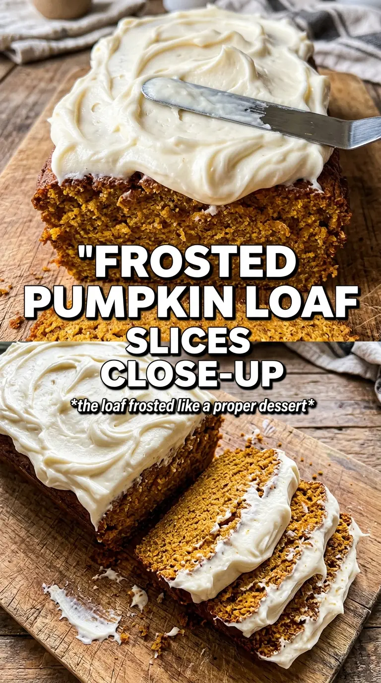 Pumpkin Bread With Cream Cheese Frosting rich orange-gold creamy