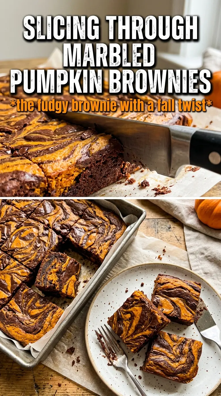 Pumpkin Brownies fudgy marbled chocolate