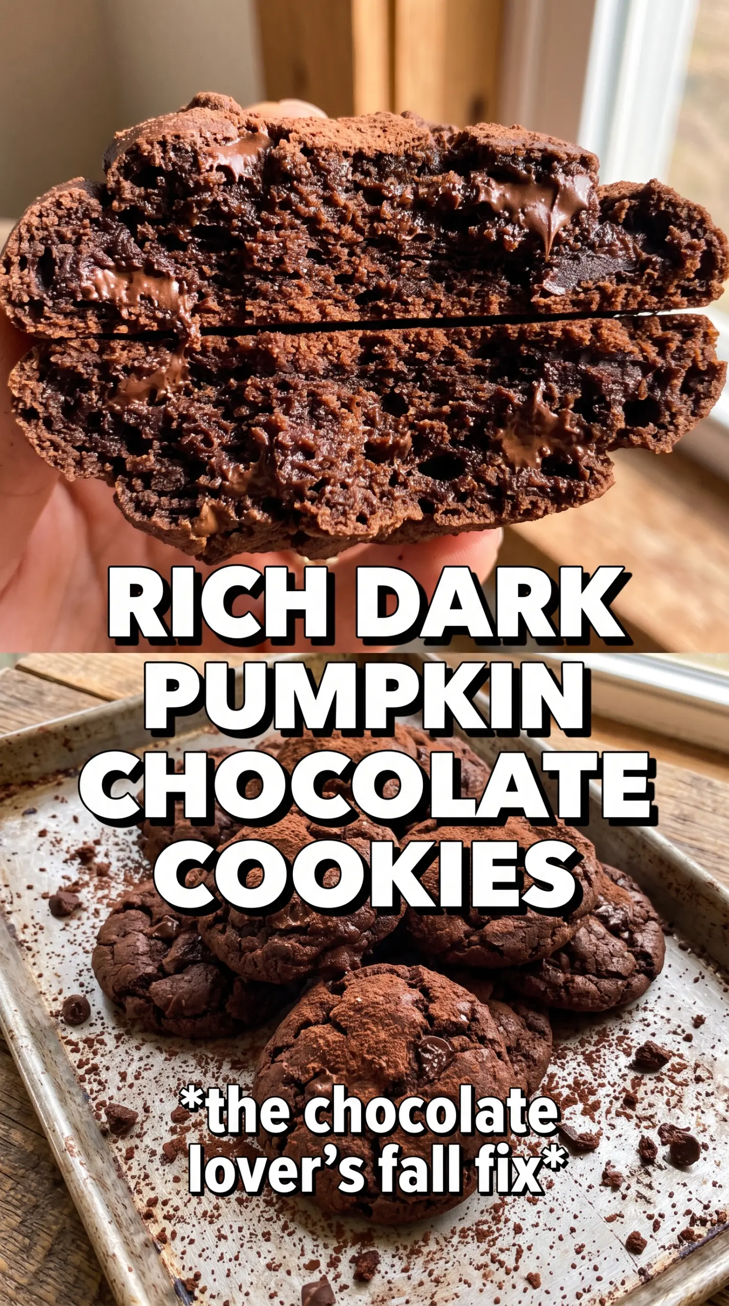 Pumpkin Chocolate Cookies fudgy chocolate pumpkin